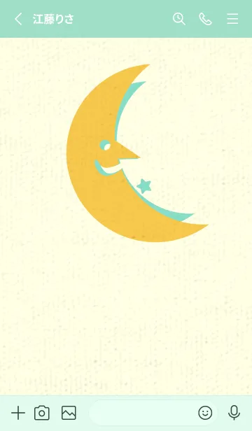 [LINE着せ替え] 月型の着せかえ 支子色の画像2