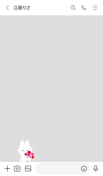 [LINE着せ替え] うさぎとカーネーション♡グレー01_1の画像2