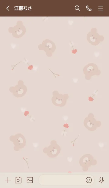 [LINE着せ替え] クマとカーネーションとハート♡pink08_1の画像2