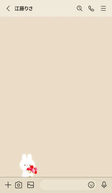 [LINE着せ替え] うさぎとカーネーション♡beige05_1の画像2