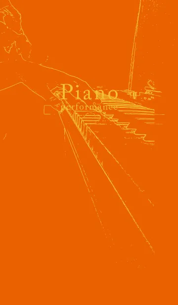[LINE着せ替え] ピアノ演奏  朱色の画像1