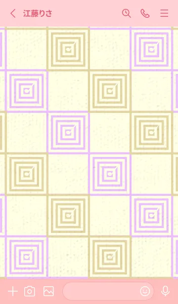 [LINE着せ替え] 和音 市松模様 音符  クリームの画像2