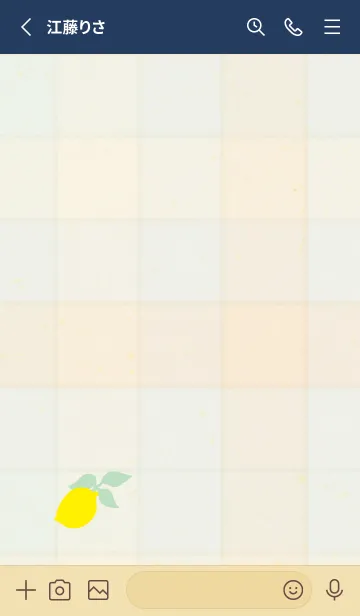 [LINE着せ替え] チェック柄 レモン30の画像2