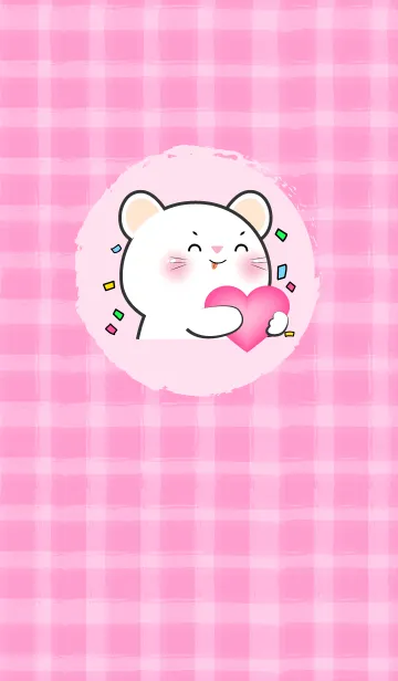 [LINE着せ替え] Simple White Mouse and Pink Theme (JP)の画像1