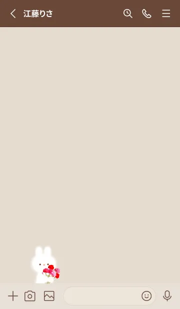 [LINE着せ替え] うさぎとカーネーション♡brown03_1の画像2