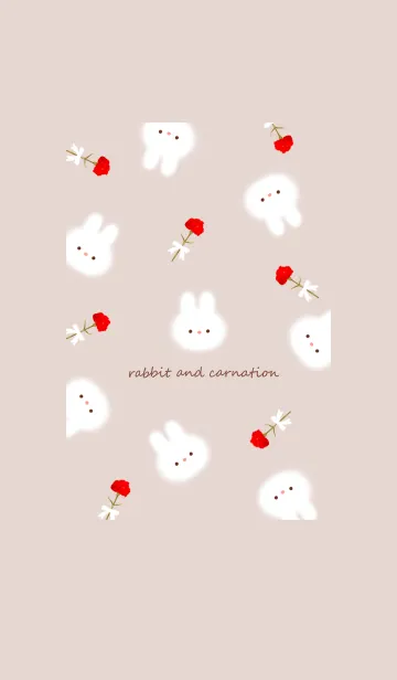 うさぎとカーネーション♡pinkbeige08_1の着せ替えメイン画像