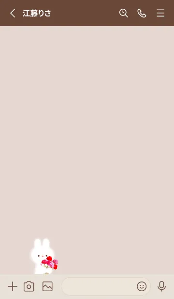 [LINE着せ替え] うさぎとカーネーション♡pinkbeige08_1の画像2