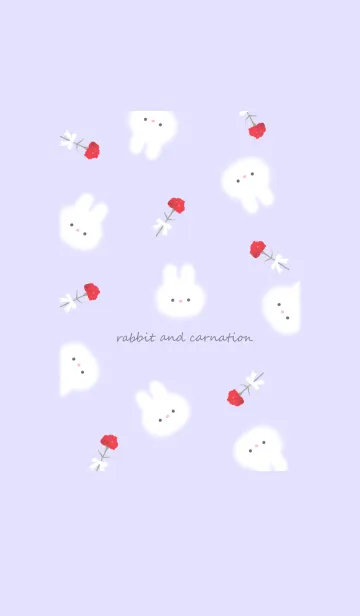 [LINE着せ替え] うさぎとカーネーション♡lilac13_1の画像1