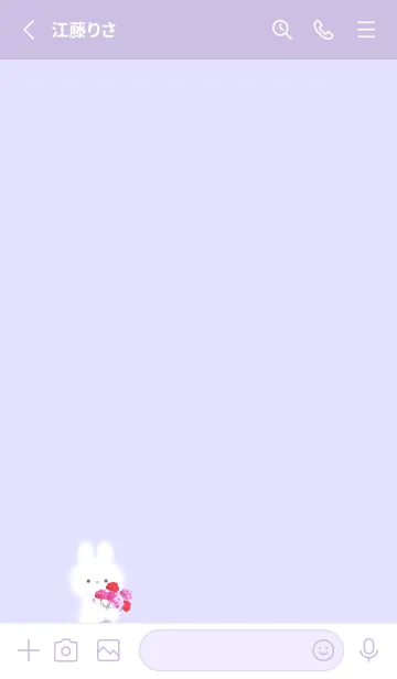 [LINE着せ替え] うさぎとカーネーション♡lilac13_1の画像2