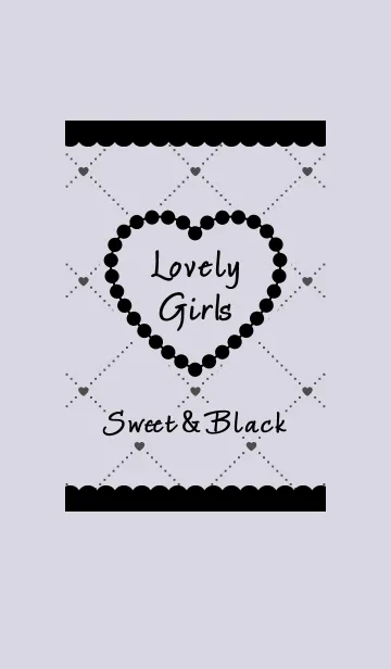 [LINE着せ替え] ♡LavenderGray&Black♡ハート&ガーリーの画像1