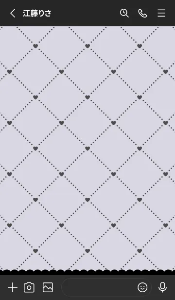 [LINE着せ替え] ♡LavenderGray&Black♡ハート&ガーリーの画像2