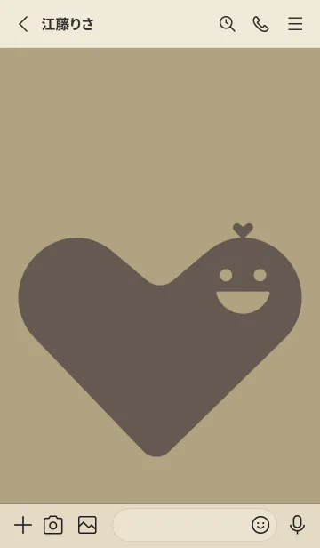 [LINE着せ替え] ハート型の着せかえ マスタードの画像2