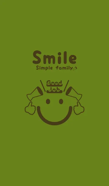 [LINE着せ替え] スマイル＆グッジョブ 苔色の画像1