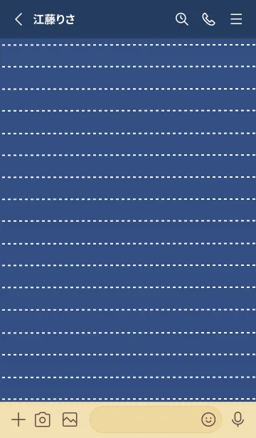 [LINE着せ替え] ホワイト点線ノート/ネイビーブルーの画像2