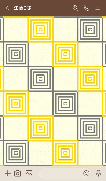 [LINE着せ替え] 和音 市松模様 音符  タンポポ色の画像2