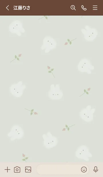 [LINE着せ替え] うさぎと薔薇♡green07_1の画像2