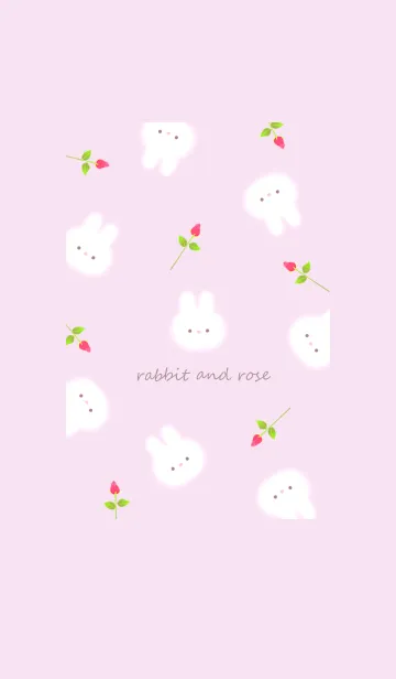 [LINE着せ替え] うさぎと薔薇♡pinkpurple11_1の画像1