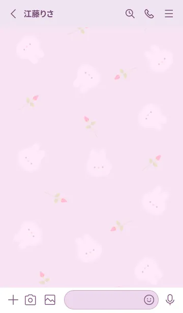 [LINE着せ替え] うさぎと薔薇♡pinkpurple11_1の画像2