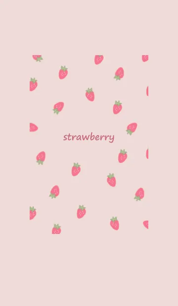 [LINE着せ替え] strawberry_pattern (ivorypink)の画像1