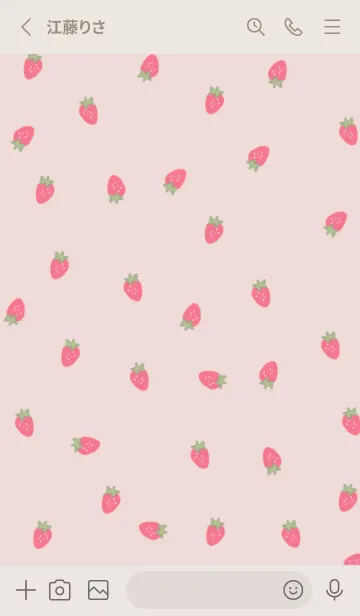 [LINE着せ替え] strawberry_pattern (ivorypink)の画像2