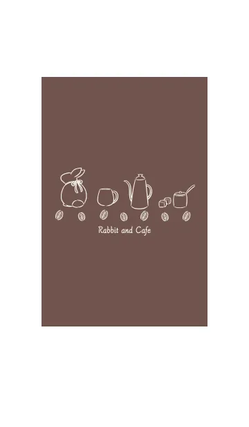 [LINE着せ替え] 兎とカフェ -ココアブラウン-の画像1
