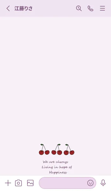 [LINE着せ替え] さくらんぼ / パープルの画像2