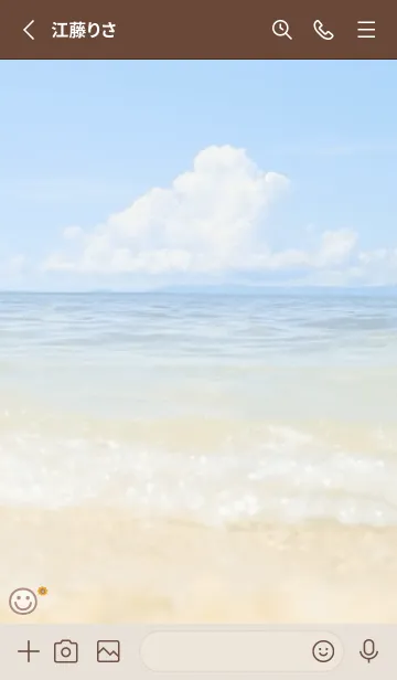 [LINE着せ替え] 海辺 ひまわり<ブラウン>の画像2