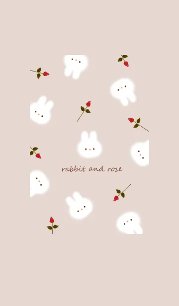 [LINE着せ替え] うさぎと薔薇♡pinkbrown08_1の画像1