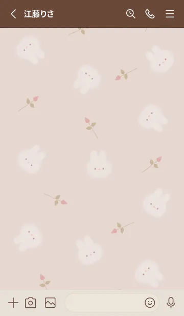 [LINE着せ替え] うさぎと薔薇♡pinkbrown08_1の画像2