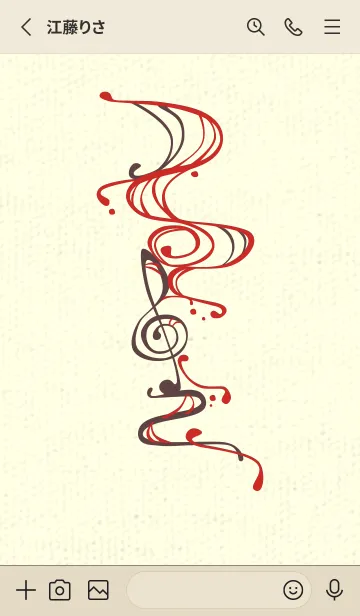 [LINE着せ替え] 和音 流水-音楽記号  チェリーレッドの画像2