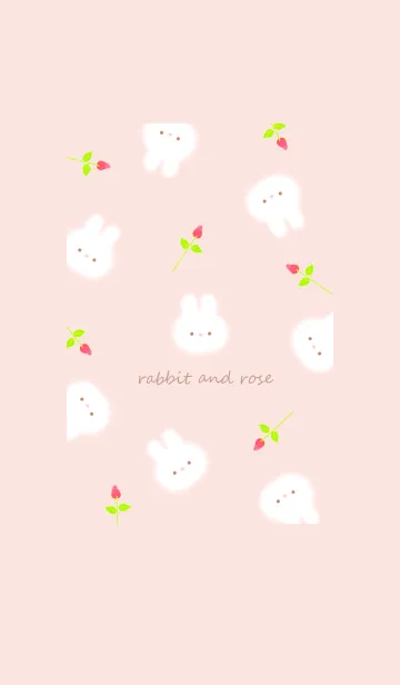 [LINE着せ替え] うさぎと薔薇♡ babypink09_1の画像1