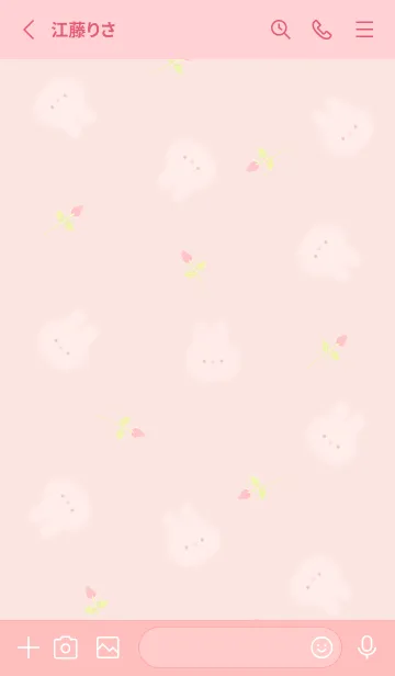 [LINE着せ替え] うさぎと薔薇♡ babypink09_1の画像2