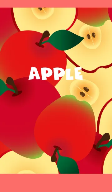 [LINE着せ替え] かわいいリンゴ 赤色の画像1