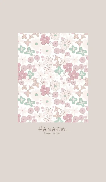 [LINE着せ替え] HANAEMI flower pattern pink3の画像1