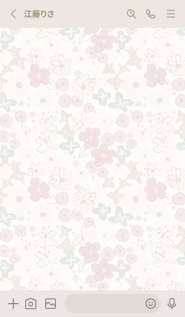 [LINE着せ替え] HANAEMI flower pattern pink3の画像2