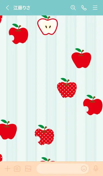 [LINE着せ替え] りんご シンプルかわいい20の画像2