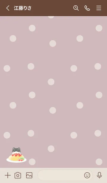 [LINE着せ替え] くろしばとオムライス -ピンク- ドットの画像2