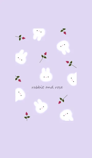 [LINE着せ替え] うさぎと薔薇♡purple12_1の画像1