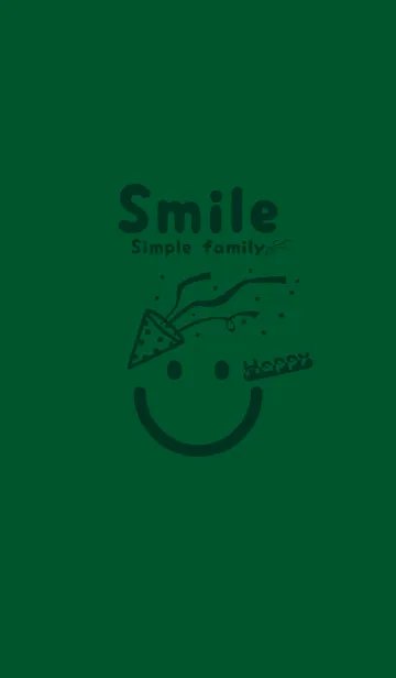 [LINE着せ替え] スマイル＆ハッピー 深緑の画像1