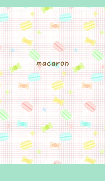 [LINE着せ替え] マカロンとリボン 青緑の画像1
