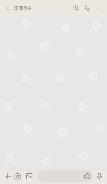 [LINE着せ替え] お花<クローバー>グレー.の画像2