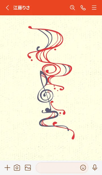 [LINE着せ替え] 和音 流水-音楽記号  シグナルレッドの画像2