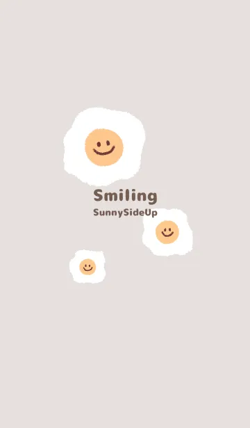 [LINE着せ替え] にこにこ 目玉焼き 英語 - P グレージュの画像1