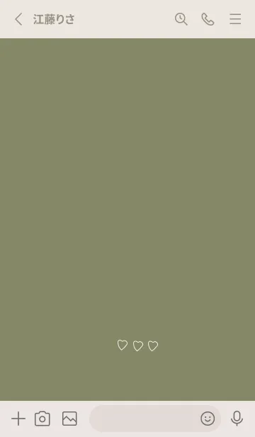 [LINE着せ替え] カーキベージュ。シンプルなハート。の画像2
