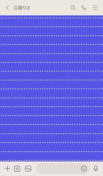 [LINE着せ替え] ホワイト点線ノート/ディープブルーの画像2