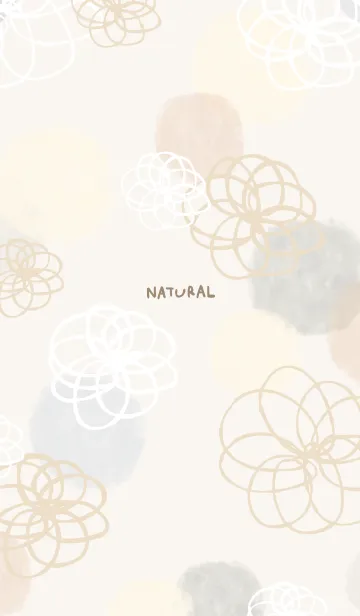 [LINE着せ替え] 花と水彩丸 グレー3の画像1