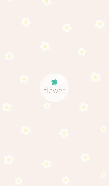 [LINE着せ替え] お花<クローバー>ベージュ.の画像1