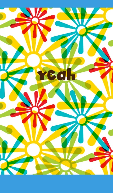 [LINE着せ替え] ポップ花 青色の画像1