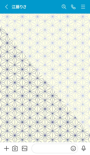 [LINE着せ替え] 和音 麻の葉-音符 コーンフラワーブルーの画像2