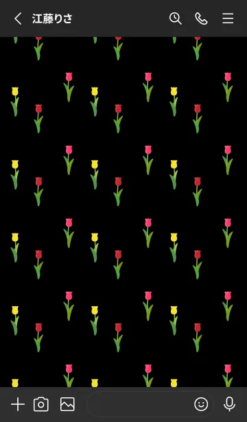 [LINE着せ替え] シンプルチューリップ 黒色の画像2